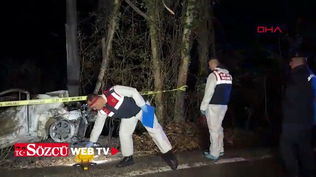 Ağaca çarpan hafif ticari aracın sürücüsü feci şekilde can verdi