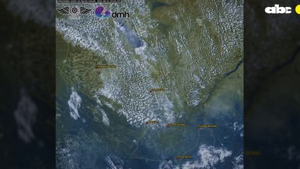 Imagen captada por el satélite meteorológico sobre ingreso de humo a Paraguay