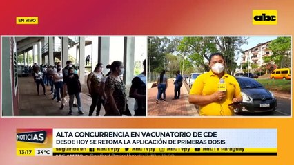 Alta concurrencia en vacunatorio en Ciudad del Este