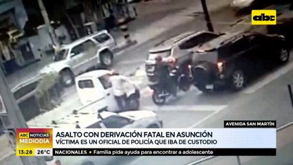 Circuito cerrado del asalto en donde murió un policía