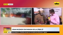 Controlan incendio en parada de la Línea 27
