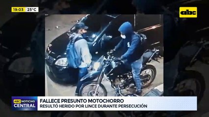 Fallece presunto motochorro