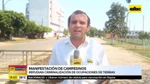 Campesinos se manifiestan en Caaguazú y repudian criminalización de ocupaciones de tierras
