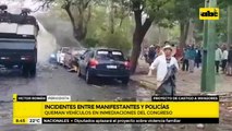 Incidentes frente al Congreso: dueño de vehículo quemado vio 