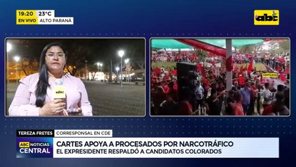 Cartes apoya en público a candidatos procesados por narcotráfico