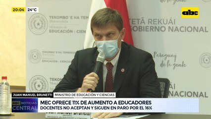 MEC ofrece 11% de aumento a educadores