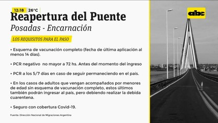 Los requisitos para el cruce del paso Posadas-Encarnación