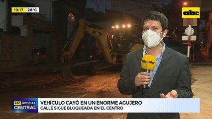 Cráter en el microcentro de Asunción