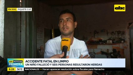 Accidente en Limpio: tío del menor fallecido relata el hecho