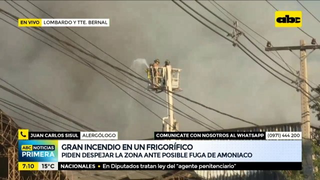 Incendio de frigorífico: alergista recomienda mantenerse hidratado y en un ambiente cerrado
