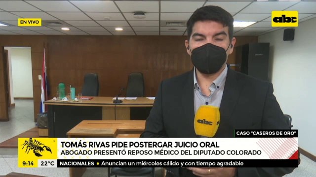 Suspenden inicio de juicio oral al diputado Tomás Rivas