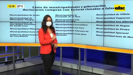 Las municipalidades y la gobernación que realizaron compras con facturas clonadas o falsas
