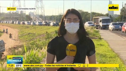 Tráfico pesado en la Costanera por cierre de media calzada por obras