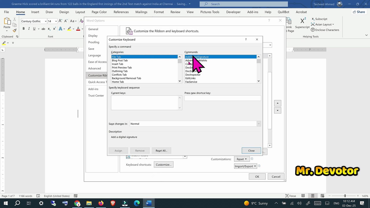 Ctrl+V Not Working in Microsoft Word