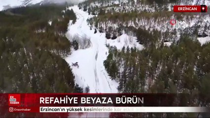 Erzincan’ın yüksek kesimlerinde kar etkili oldu