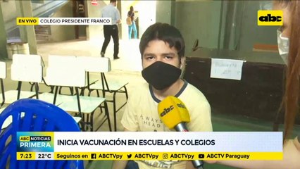Expectativa de adolescentes en el arranque de la vacunación en escuelas y colegios