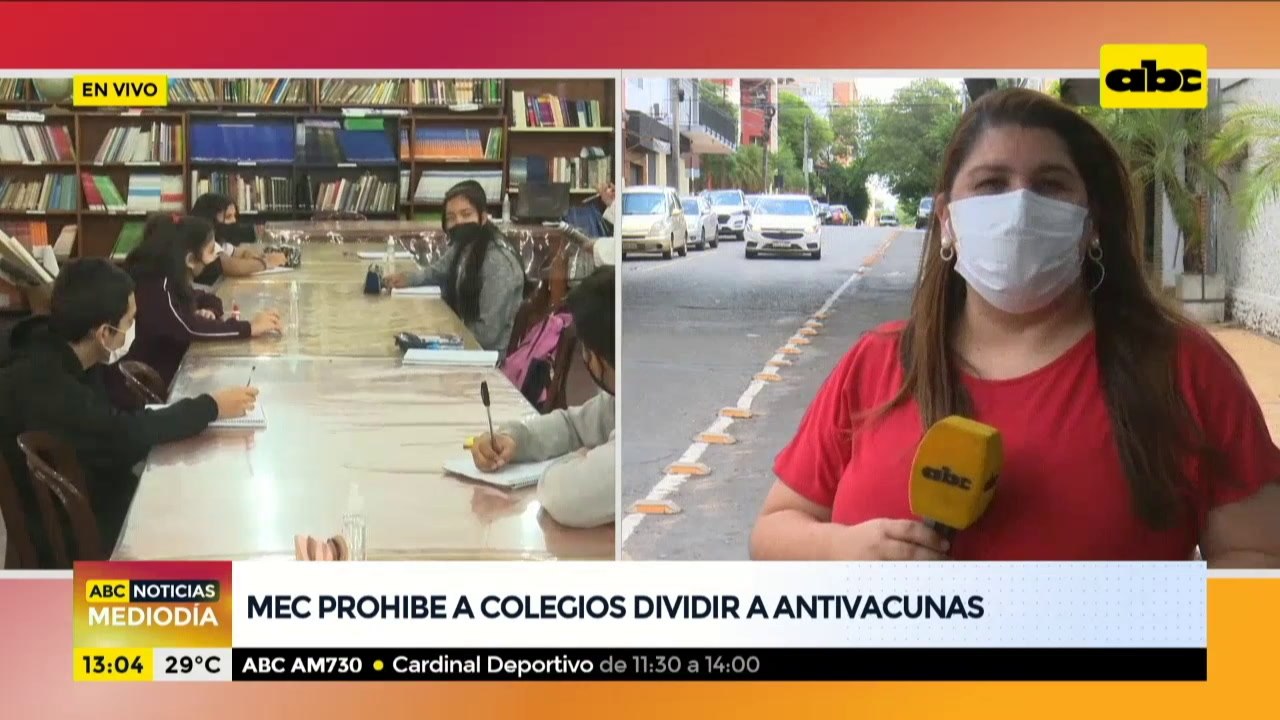 MEC prohíbe a colegios segregar a "antivacunas" en acto de graduación