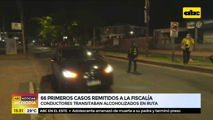 66 primeros casos remitidos a la fiscalía sobre conductores alcoholizados en las rutas