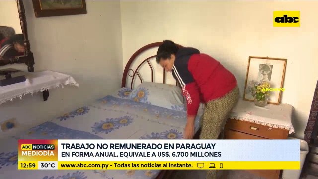 Trabajo no remunerado equivale a 6.700 millones de dólares anuales