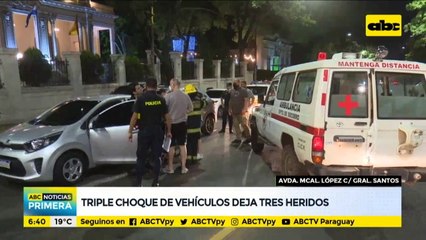 Triple choque de vehículos deja tres heridos