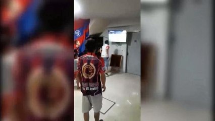El festejo de los hinchas de Cerro en el agónico gol de Juan Patiño