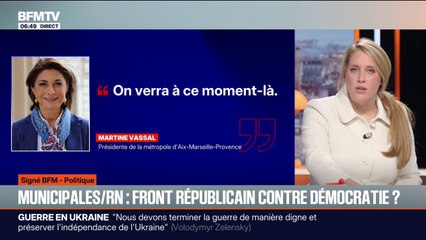 SIGNÉ BFM - Municipales 2026: soutenue par Renaissance et LR, Martine Vassal, candidate à la mairie de Marseille, envisage-t-elle une alliance avec le RN au second tour?