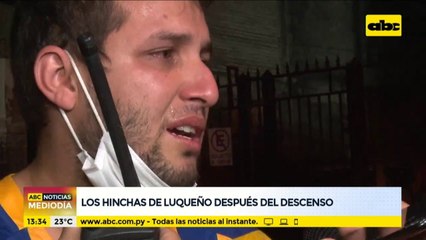 Hinchas de Luqueño, dolidos tras el descenso a la Intermedia