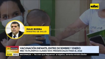Vacunación infantil, entre diciembre y enero