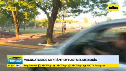 Vacunatorios abrirán hoy hasta el mediodía