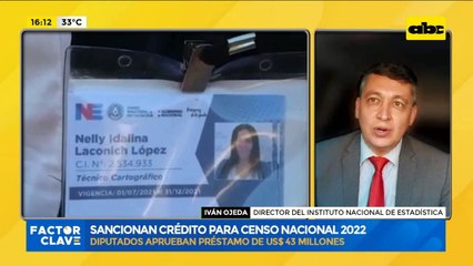 Diputados sancionan crédito de US$ 43 millones para el Censo Nacional