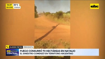 Fuego consumió 70 hectáreas en Natalio