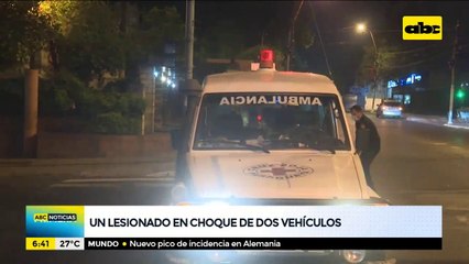 Un lesionado en choque de dos vehículos