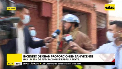 Incendio en fábrica textil en el barrio San Vicente