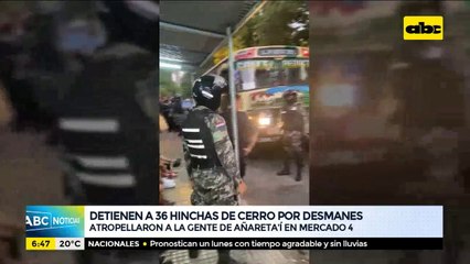 Detienen a 36 hinchas de Cerro por desmanes
