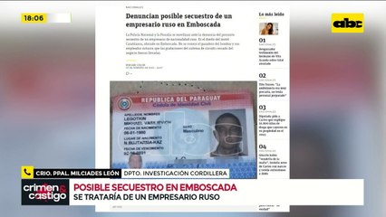 Posible secuestro de un empresario ruso en Emboscada