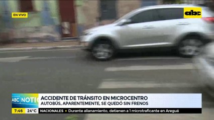 Accidente de tránsito en el microcentro de Asunción