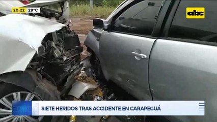 Choque frontal entre dos vehículos deja siete heridos en Carapeguá