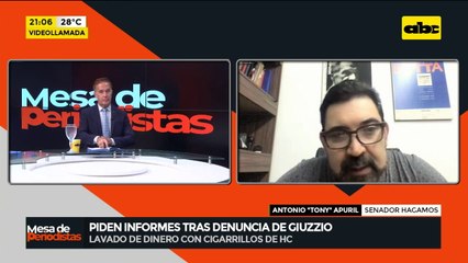 Senadores piden informes tras denuncia de Giuzzio