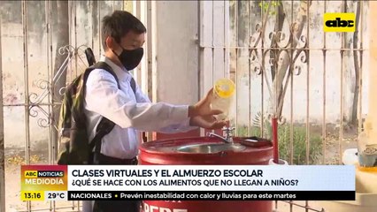 Clases virtuales y almuerzo escolar