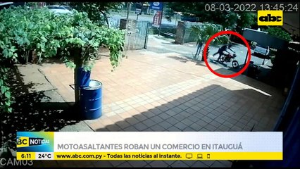 Motoasaltantes roban un comercio en Itauguá