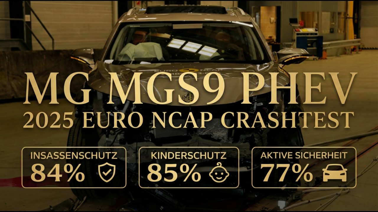 Crashtest MG MGS9 PHEV (2025) – Top oder Flop beim Insassenschutz?