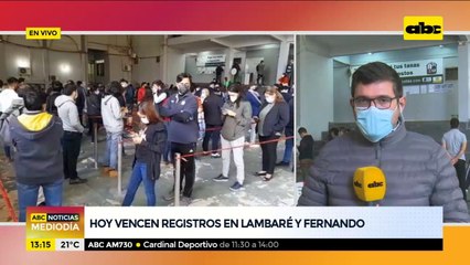 Hoy vence registros en varios municipios