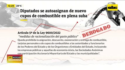 Diputados se autoasignan de nuevo cupos de combustibles en plena suba