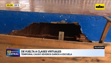 Escuela afectada por temporal en Villa Elisa