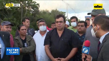 Conferencia de prensa de camioneros en Ypacaraí