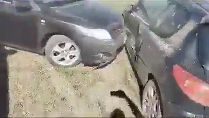 choques de casi 50 autos, ante fuerte viento y visibilidad nula