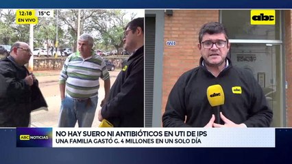 No hay suero ni antibióticos en UTI de IPS