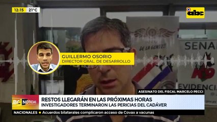 Marcelo Pecci restos llegarán en las próximas horas