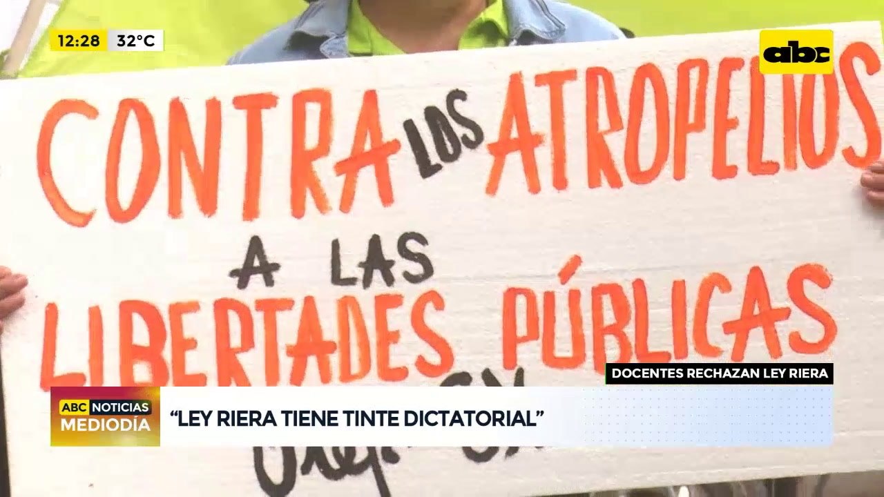 Docentes rechazan ley Riera