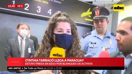 Cynthia Tarragó llegó a Paraguay